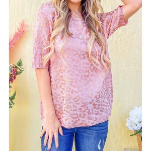 Women's Leopard Foil Summer Sweater - And The Why - 1 of 3