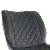 Elama 2 Piece Diamond Stitched Faux Leather Bar Chair in Black with Metal Legs - 3 of 4