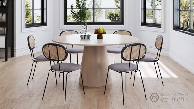 Jardin Black and Grey Ash Wood Dining Chairs with Cushions - Set of 2