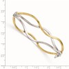 Black Bow Jewelry 10k Yellow Gold & White Rhodium 10mm Twisted Bangle Bracelet - 3 of 4
