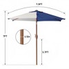 MaseiKar 7.5FT Outdoor Patio Umbrella Market Table Sun Shade – Tilt Crank, 6 Steel Ribs, Contrast Color Canopy, Heavy-Duty for Deck, Backyard, Garden - 3 of 4