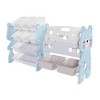 Racxily Kids Toy Storage Organizer, 2-Tier Bookshelf with 12 Toy Bins & Storage Shelf for Playroom & Classroom - 2 of 4