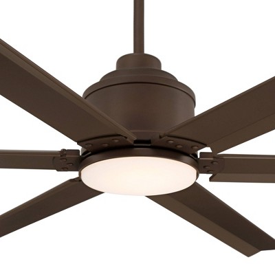 65" Oil Rubbed Bronze Steel Industrial Ceiling Fan with LED Light and Remote