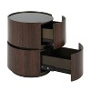 Christopher Knight Home Bernie Modern Round Side Table with Tempered Glass Top and Two Drawers - 4 of 4