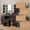 Modern Vanity Desk Table With Mirror and Lights,Built-in Power Outlet  with Drawers & Cabinets,Open Storage,Vanity Table With Stool for Bedroom - 3 of 4