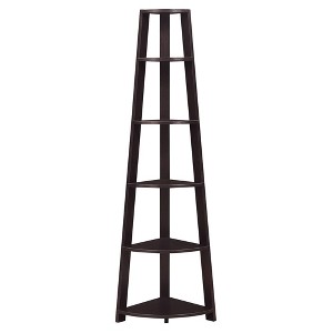 71" Newport 5 Tier Corner Bookshelf - Breighton Home - 1 of 3