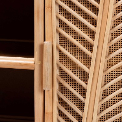 Carabella Natural Rattan Bohemian 2-Door Storage Cabinet