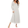 Ekouaer Nightgown Women Long Sleeve Sleepwear Full Length Long Nightshirt Soft Loungewear - 2 of 4