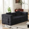 72.4 Inch Convertible Sofa Bed for Living Room, Folding Design Sofa with Cushions and Side Storage Pockets, Corduroy Fabric Sofa-Coolbibila - 3 of 4