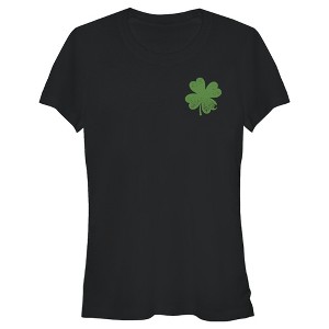 Juniors Womens Lost Gods St. Patrick's Day Four-Leaf Clover T-Shirt - 1 of 4