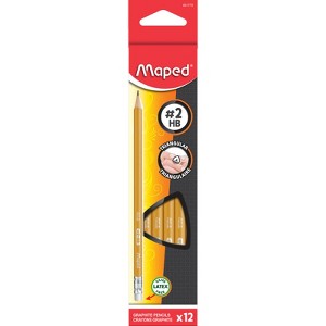 Maped Essentials Yellow Triangular Graphite #2 Pencils, Pack of 12/10 Packs - 1 of 1