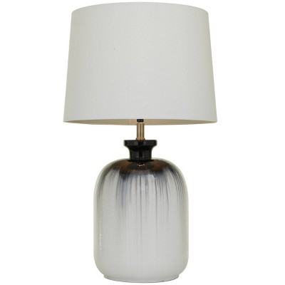 29" x 17" Glass Gourd Style Base Table Lamp with Drum Shade White - Olivia & May: Indoor Lighting, No Assembly Required