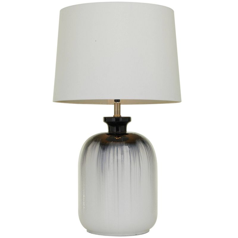 29&#34; x 17&#34; Glass Gourd Style Base Table Lamp with Drum Shade White - Olivia &#38; May, 1 of 9