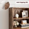 Farmhouse Bookcase with Doors, 71.4" Tall Wooden Bookshelf with 6 Shelves, 11.8" Deep Storage Display Cabinet - 4 of 4