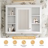 QingMoon Wall Mounted Bathroom Storage Cabinet, 35'' x 27.5'' Independent Mirror Cabinet with 6 Adjustable Open Shelves for Over Sink - 3 of 4