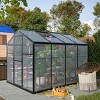 Outdoor 6x8 FT Greenhouse, Aluminum Large Walk-in Greenhouse, Polycarbonate Greenhouse with Quick Setup Structure and Roof Vent-Coolbibila - 2 of 4