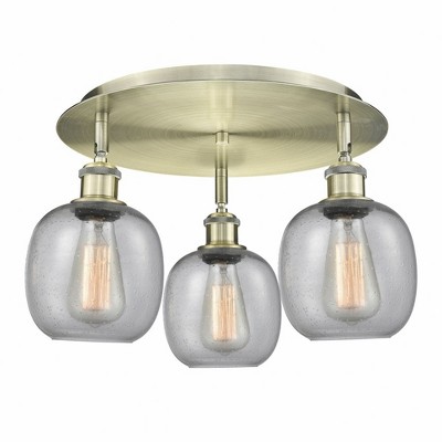 Belfast - 3 Light Flush Mount In Industrial Style-9.5 Inches Tall and 17.75 Inches Wide