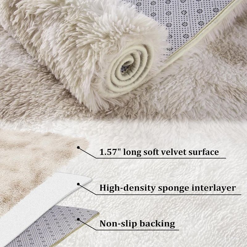 Shag Area Rug Modern Plush Fluffy Carpet Rugs Shaggy Rug for Bedroom Living Room, 4 of 10