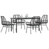 vidaXL Garden Dining Set Black Poly Rattan 63 in Table Size - 2 of 4