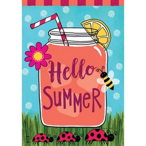 Briarwood Lane Welcome Summer Lemonade House Flag Mason Jar Ladyb - 1 of 4