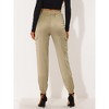 INSPIRE CHIC Women's Satin Drawstring Elastic High Waist Shiny Silky Cargo Pants - 4 of 4
