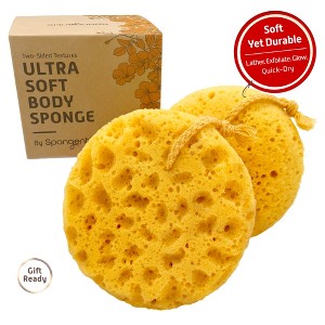 Spongentle Two-Sided Ultra Soft/Exfoliating Body Bath Sponge Loofah - 1 of 4