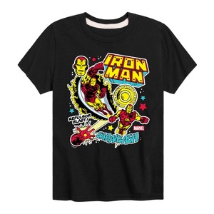 Boys' - Marvel - Iron Man Sticker Style Short Sleeve Graphic T-Shirt - 1 of 4