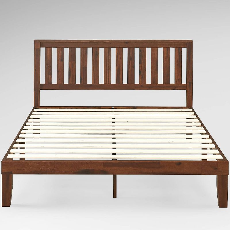 Vivek Wood Platform Bed with Headboard Antique Wood - Zinus, 4 of 11