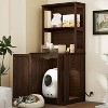 LunaLulinlk Brown large invisible cat litter box, wooden cat furniture, for indoor use - 3 of 4