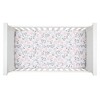 Lambs & Ivy Petals White/Pink/Gray Floral 100% Cotton Fitted Crib/Toddler Sheet - 4 of 4
