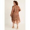 June + Vie by Roaman's Women's Plus Size Coraline Metallic Print Georgette Dress - 3 of 4