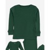 Leveret Matching Family Pajamas – Solid Uniform Green – 100% Cotton – Customizable for Personalization - 3 of 4