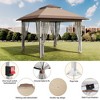 Gazebo Outdoor Pop up, Canopy Tent with Curtains, Mosquito Netting, for Patio, Backyard Party, 2-Tiered Vented Top - 3 of 4