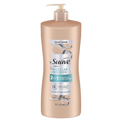 Suave 2 in 1 Shampoo and Conditioner, Micellar Infusion Cleanse and Condition Shampoo and Conditioner 2 in 1 For All Hair Types 28 oz