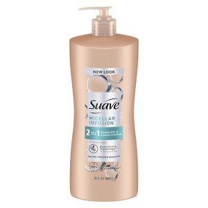 Suave 2 in 1 Shampoo and Conditioner, Micellar Infusion Cleanse and Condition Shampoo and Conditioner 2 in 1 For All Hair Types 28 oz - 1 of 4