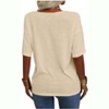 Imily Bela Women's Casual V Neck Half Sleeve Oversized T Shirt Solid Color Basic Top - 4 of 4