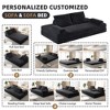 GDFStudio Calix 86.6" Modern 4-Seater Chenille Upholstered Convertible Sofa with Removable Backrests and Pillows - 3 of 4