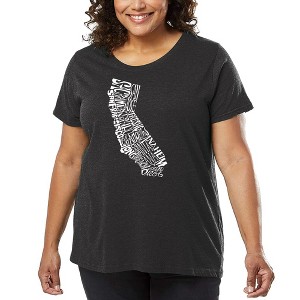 LA Pop Art Women's Word Art T-shirt - California State - 1 of 4