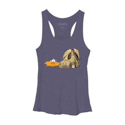 Women's Design By Humans Dragon making Tea By djrbennett Racerback Tank Top