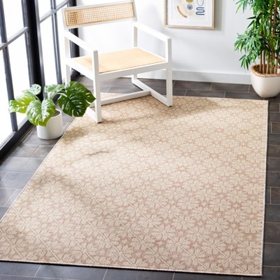 Martha Stewart Natural Beige 77" Hand-Knotted Synthetic Area Rug