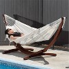 Vivere 8ft Double Cotton Hammock with Solid Pine Arc Stand - 3 of 4