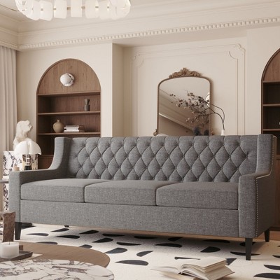 78.75'' 3-Seater Sofa, Button Tufted Backrest with Comfy Cushion, Mid Century Modern Couches for Living Room
