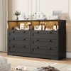 55 Inch Wooden 6 Drawer Dresser for Bedroom with Led Light, and Large Capacity Storage, Wide Storage Dressers Organizer for Closet and Living Room - 2 of 4