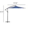 DSVIMOY Patio Umbrellas, Cantilever Umbrella with 8 Ribs, Outdoor Sun Shade with Wind Vent for Lawn Garden Pool, Blue, 117.6"*84.72"*117.6" - 2 of 4