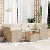 vidaXL 7 Piece Patio Sofa Set with Cushions - Beige and Cream - 2 of 4