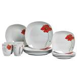 16pc Porcelain Poppy Dinnerware Set - Tabletops Gallery