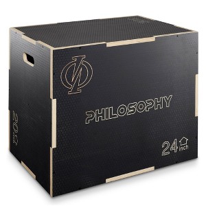Philosophy Gym 3 in 1 Non-Slip Wood Plyo Box- Jump Plyometric Box for Training and Conditioning - 1 of 4