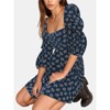 EXLURA Womens Square Neck Dress Long Puff Sleeve A-Line Casual Short Mini Dresses - 3 of 4