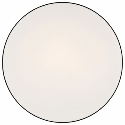 Sleek Matte Black LED Drum Flush Mount with Opal Globe