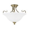 Livex Lighting Coronado 3 - Light Semi-Flush Mount in  Antique Brass - 4 of 4